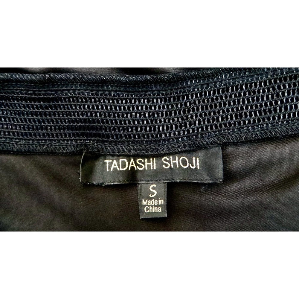Tadashi Shoji One Shoulder Pintuck Jersey Mermaid Maxi Gown Dress Black SZ S - Picture 10 of 11